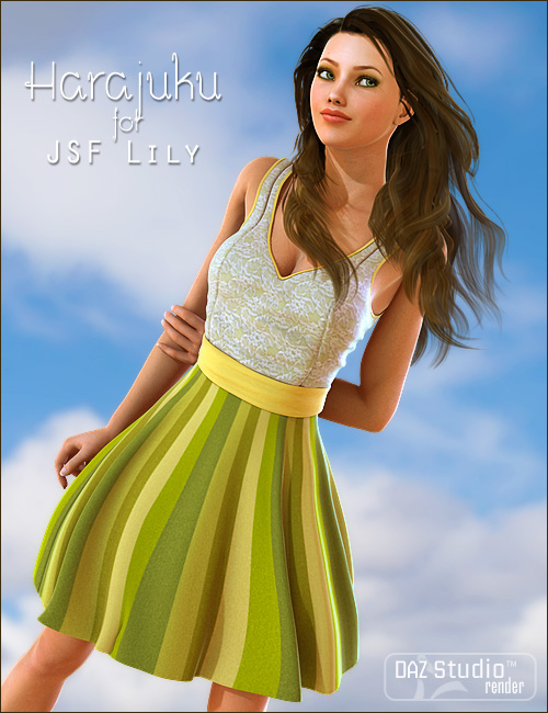 Harajuku Textures for Lily Dress by: bucketload3d, 3D Models by Daz 3D