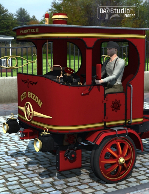 Steam Truck Red Bizon by: petipet, 3D Models by Daz 3D