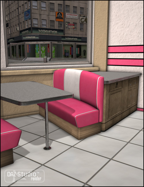 Moonlit Moonshine's Diner Interior Bubblegum by: Sarsa, 3D Models by Daz 3D