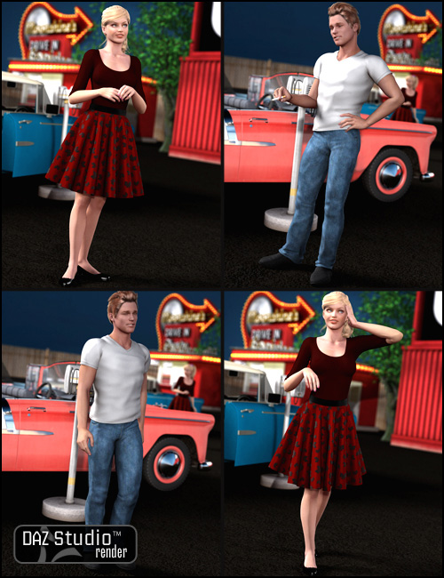 Moonshine's Drive-In Poses by: Digiport, 3D Models by Daz 3D