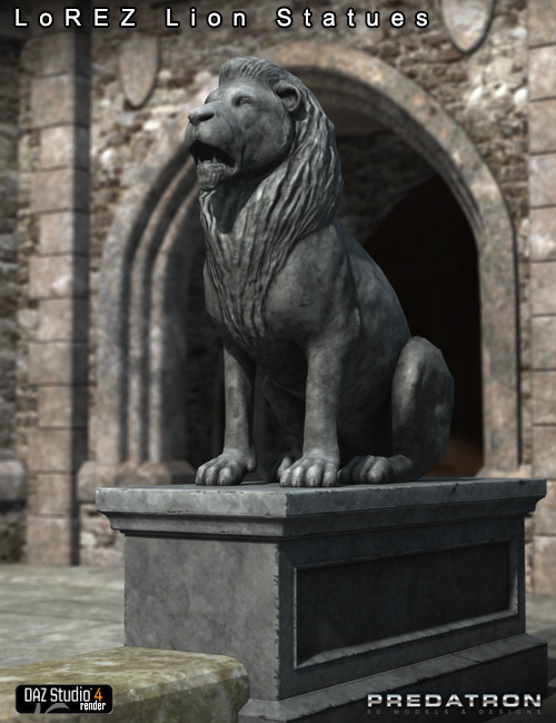 LoREZ Lion Statues LoREZ Lion Statues by: Predatron, 3D Models by Daz 3D