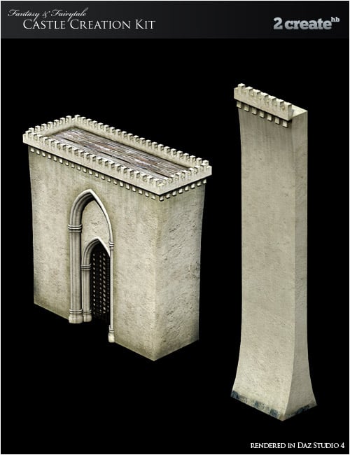 Fantasy and Fairytale Castle Creation Kit Fantasy and Fairytale Castle Creation Kit by: 2 create HB, 3D Models by Daz 3D