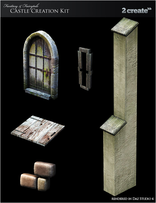 Fantasy and Fairytale Castle Creation Kit by: 2 create HB, 3D Models by Daz 3D