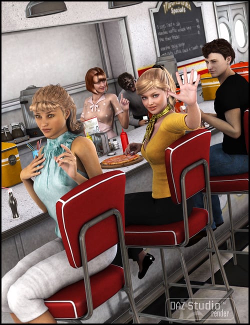 Moonshine's Diner Interior Poses by: Digiport, 3D Models by Daz 3D
