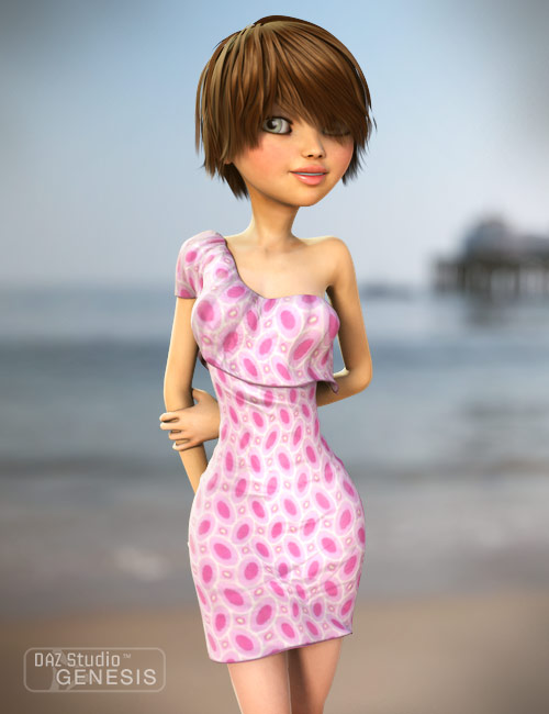 Hip Retro Dress by: Barbara BrundonSarsa, 3D Models by Daz 3D
