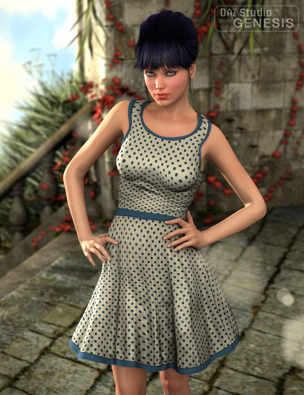 Casual Short Dress by: Barbara BrundonSarsa, 3D Models by Daz 3D