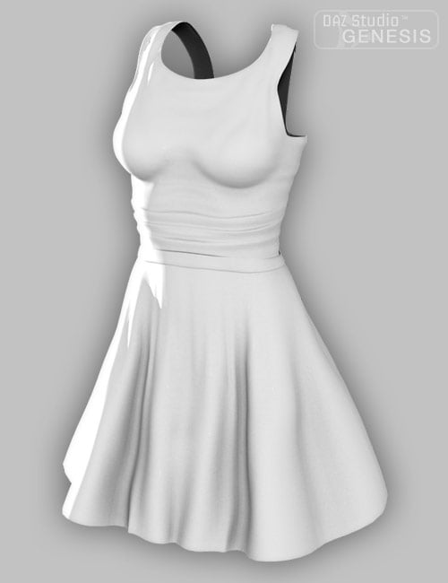 Casual Short Dress by: Barbara BrundonSarsa, 3D Models by Daz 3D
