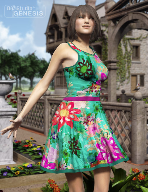 Casual Short Dress Textures by: Sarsa, 3D Models by Daz 3D