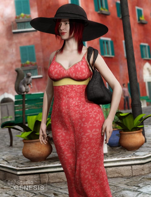 Summer Casuals Fitted Sundress Textures 2 by: Sarsa, 3D Models by Daz 3D
