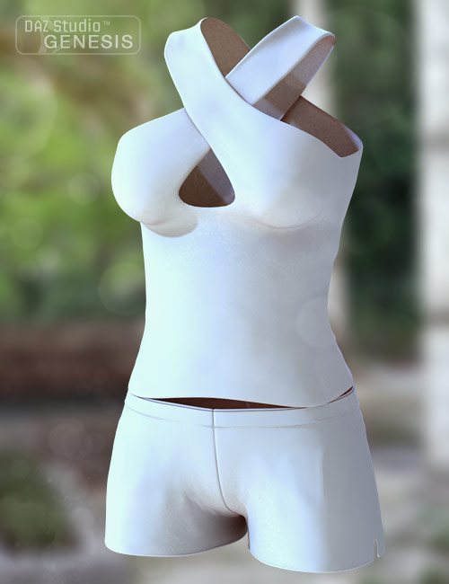 Casual Halter and Shorts by: Barbara BrundonSarsa, 3D Models by Daz 3D