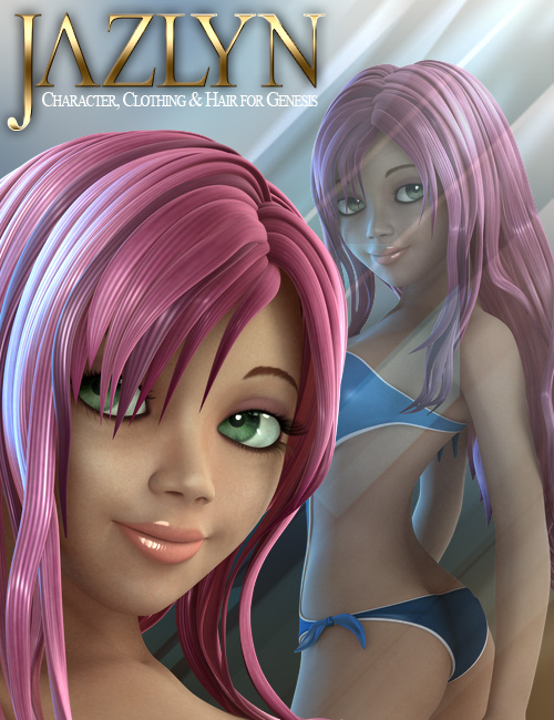 Jazlyn for Genesis Character and Hair by: 3D Universe, 3D Models by Daz 3D