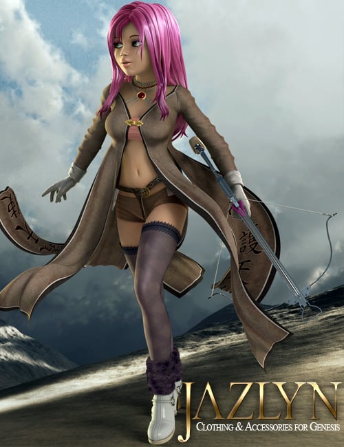 Jazlyn for Genesis Clothing and Accessories by: 3D Universe, 3D Models by Daz 3D