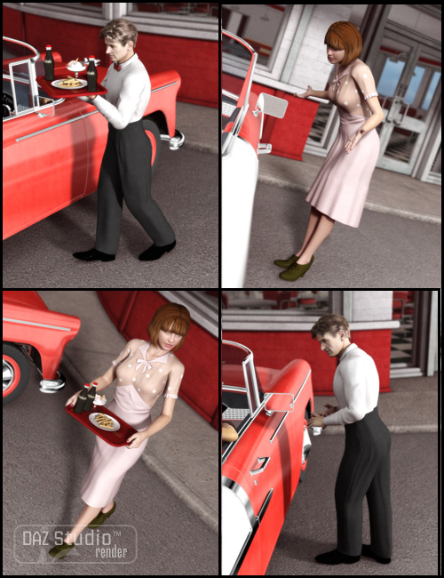 Moonshine's Diner Exterior Poses by: Digiport, 3D Models by Daz 3D