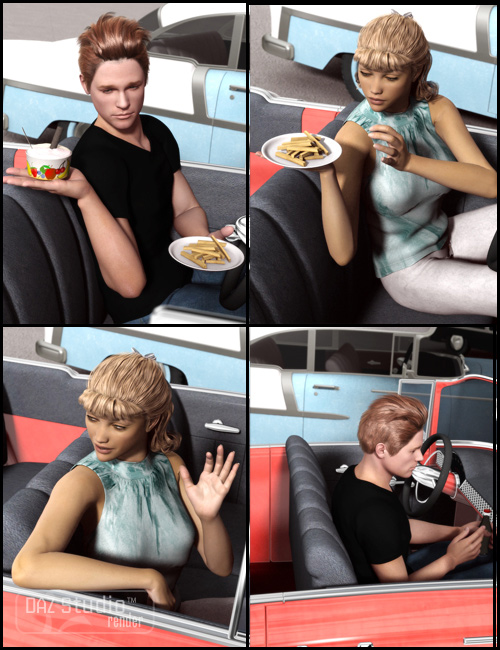 Moonshine's Diner Exterior Poses by: Digiport, 3D Models by Daz 3D