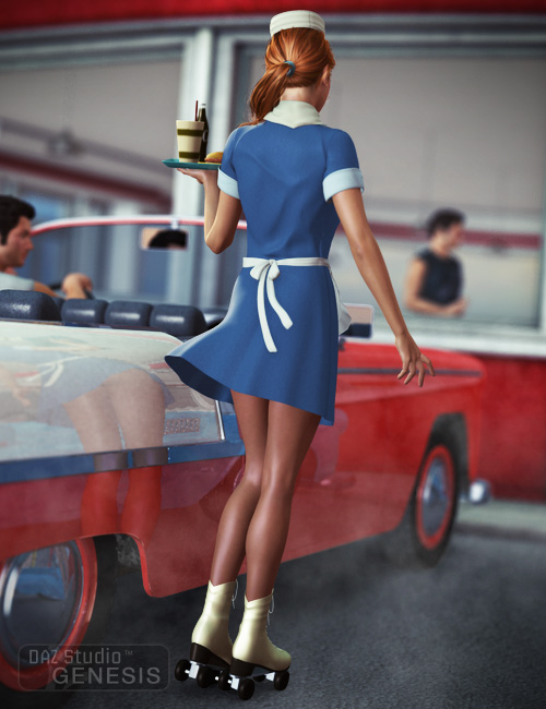 Carhop for Genesis Female by: Ravenhair, 3D Models by Daz 3D