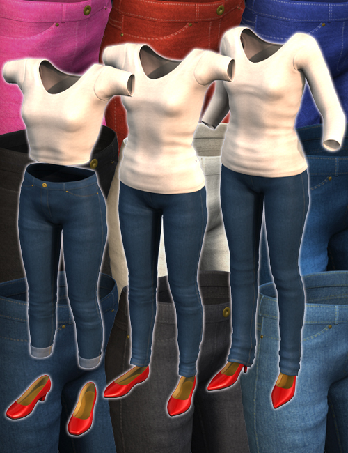 3 in 1 Skinny Outfit by: Dogz, 3D Models by Daz 3D