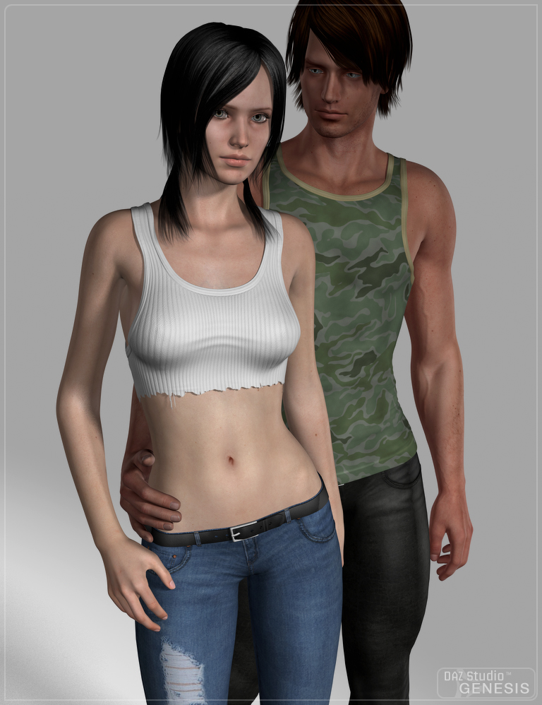 Tank Tops and Undershirts Collection by: Flipmode, 3D Models by Daz 3D