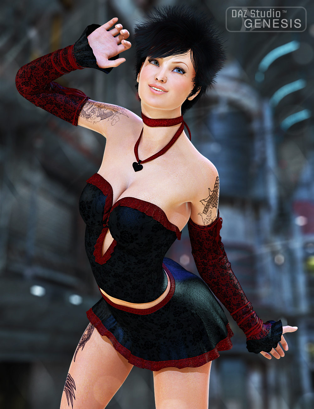 Scorching Black and Red by: Xena, 3D Models by Daz 3D