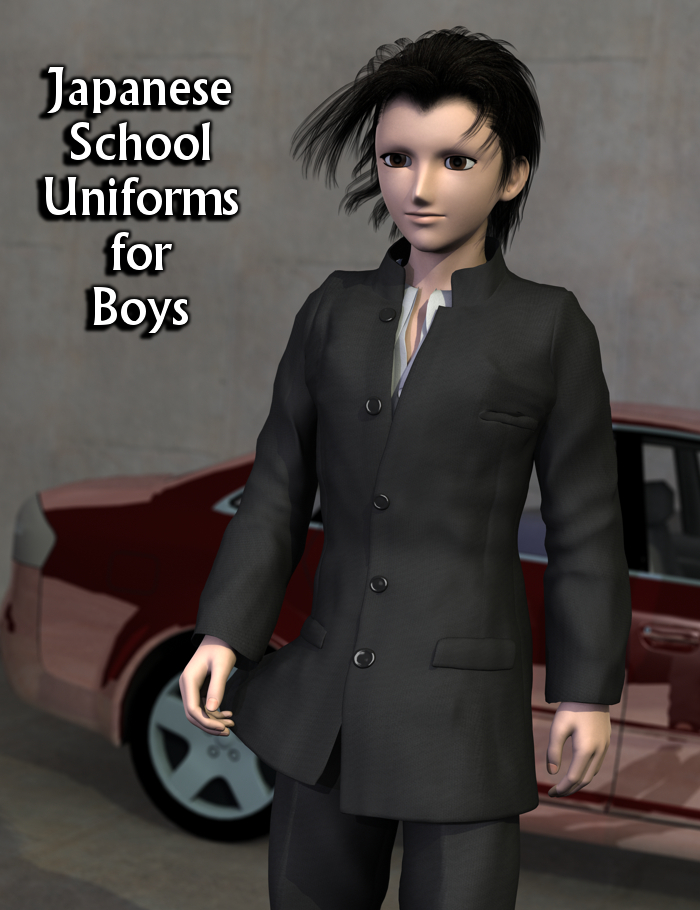 Japanese School Uniforms For Boys by: Sickleyield, 3D Models by Daz 3D