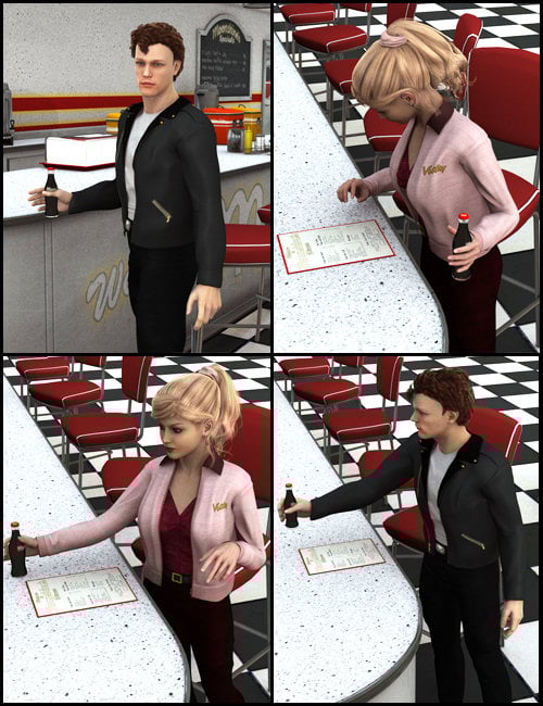 Genesis Poses for Moonshine's Diner Int Ext Genesis Poses for Moonshine's Diner Int Ext by: Digiport, 3D Models by Daz 3D