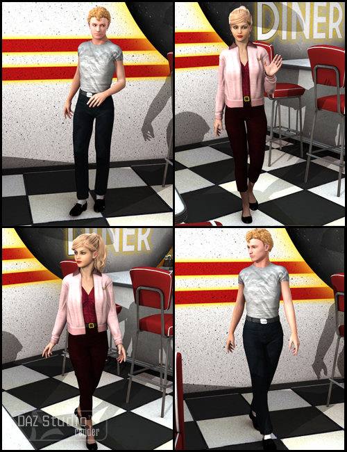 Genesis Poses for Moonshine's Diner Int Ext Genesis Poses for Moonshine's Diner Int Ext by: Digiport, 3D Models by Daz 3D