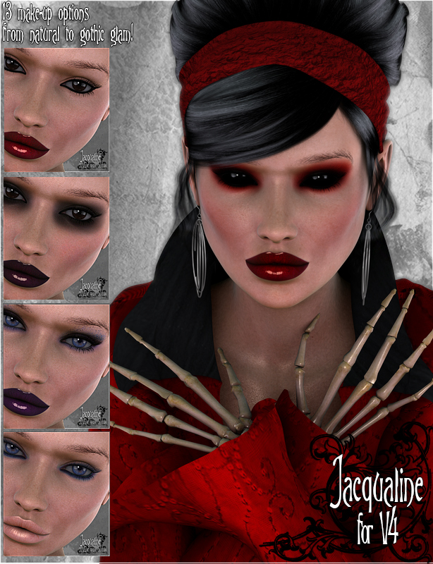 Jaqualine for V4 by: Morris, 3D Models by Daz 3D