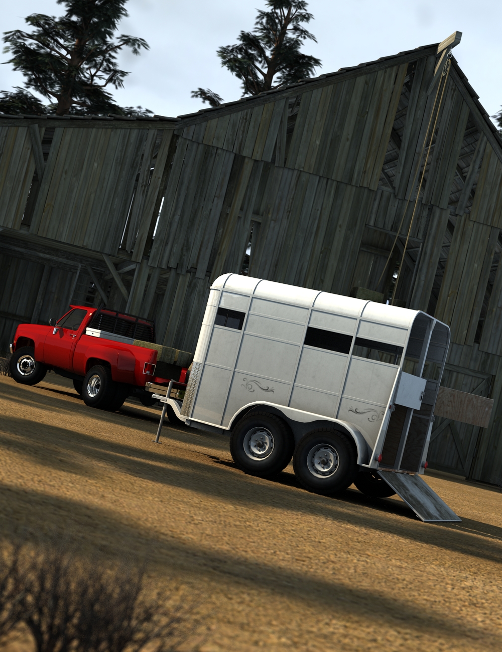 Ole' Horse Trailer by: DzFire, 3D Models by Daz 3D