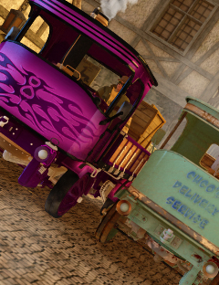 Delivery Service for Steam Truck Red Bizon by: JGreenlees, 3D Models by Daz 3D