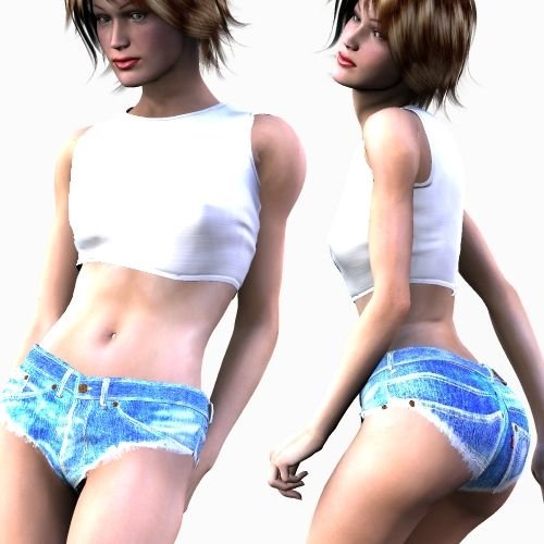SP Cut-off Jeans Set SP Cut-off Jeans Set by: BILLY-T, 3D Models by Daz 3D