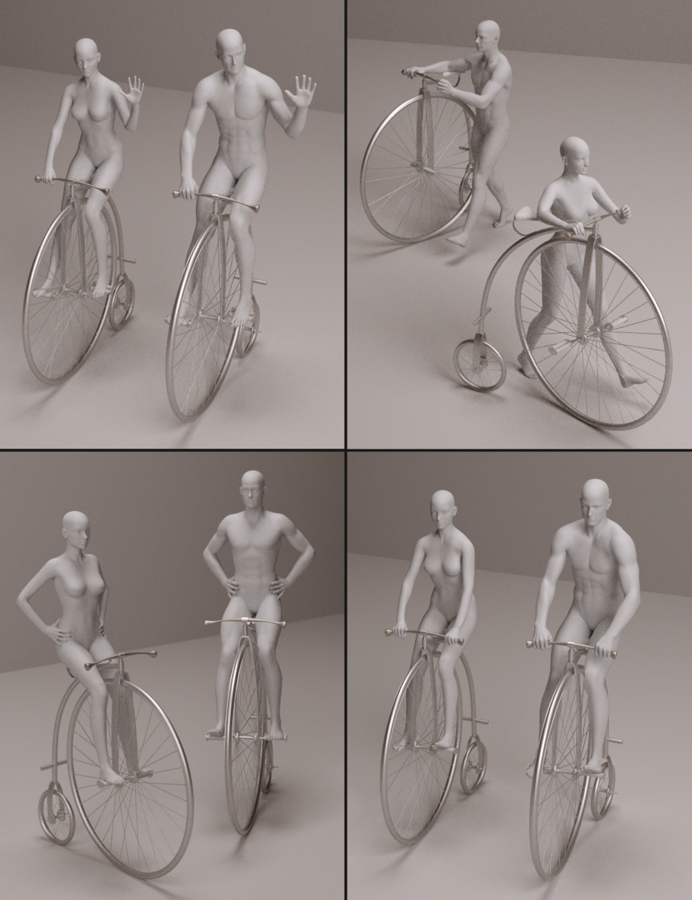 Old Fashioned Bicycle Poses for M5/V5 by: Tako Yakida, 3D Models by Daz 3D