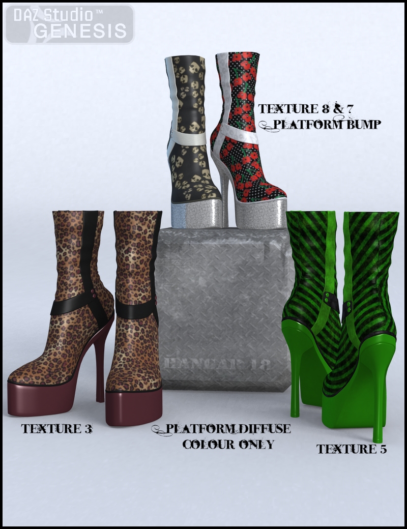 Wicked Footwear 002 Textures by: Xena, 3D Models by Daz 3D