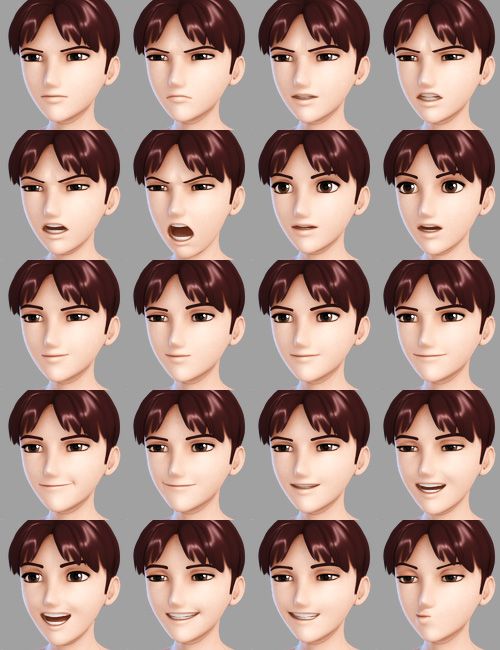 Faces of Hiro 5 by: joelegecko, 3D Models by Daz 3D