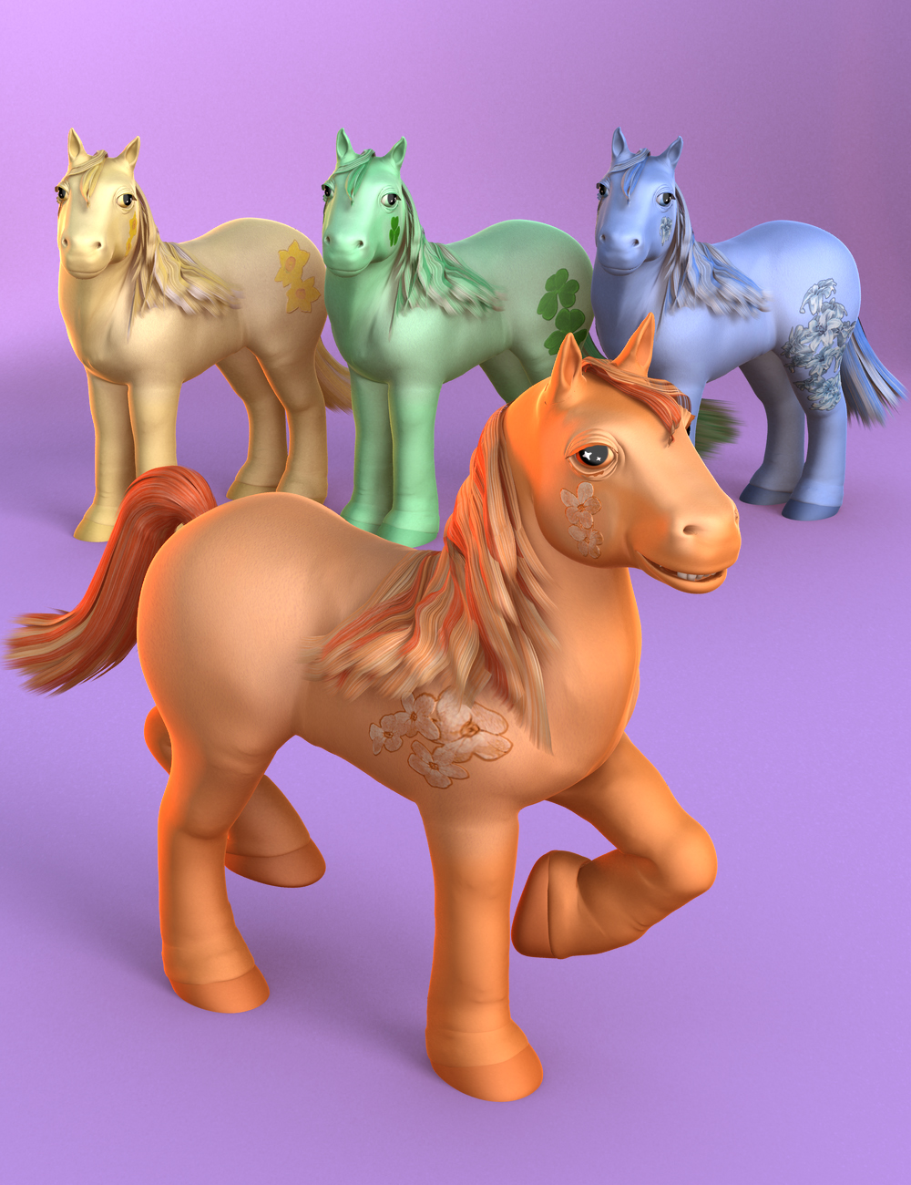 Pretty Ponies Pretty Ponies by: Canary3d, 3D Models by Daz 3D