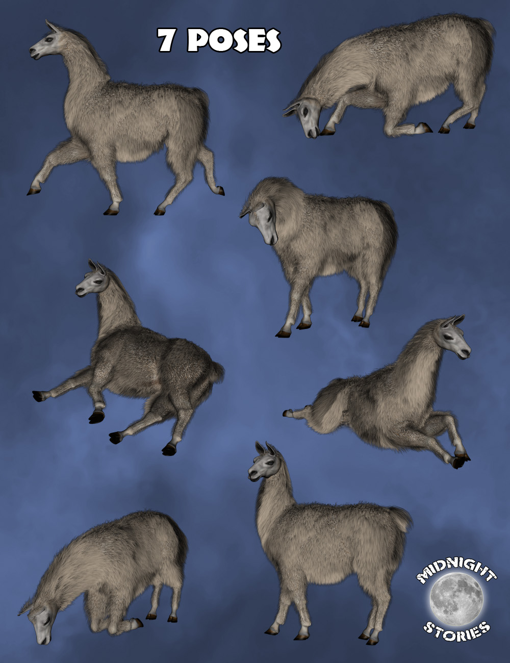 Lovable Llamas by: midnight_stories, 3D Models by Daz 3D