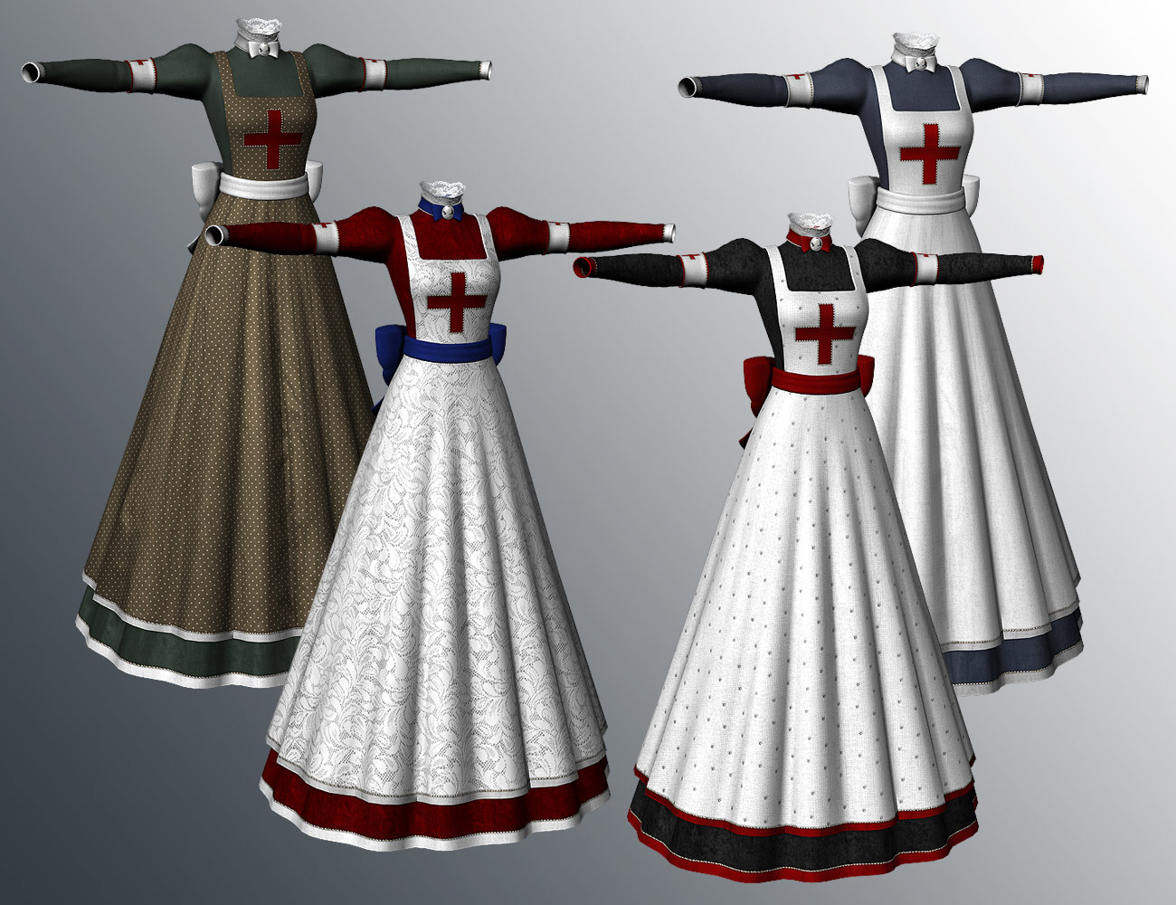 Victorian Nurse Textures by: Sarsa, 3D Models by Daz 3D