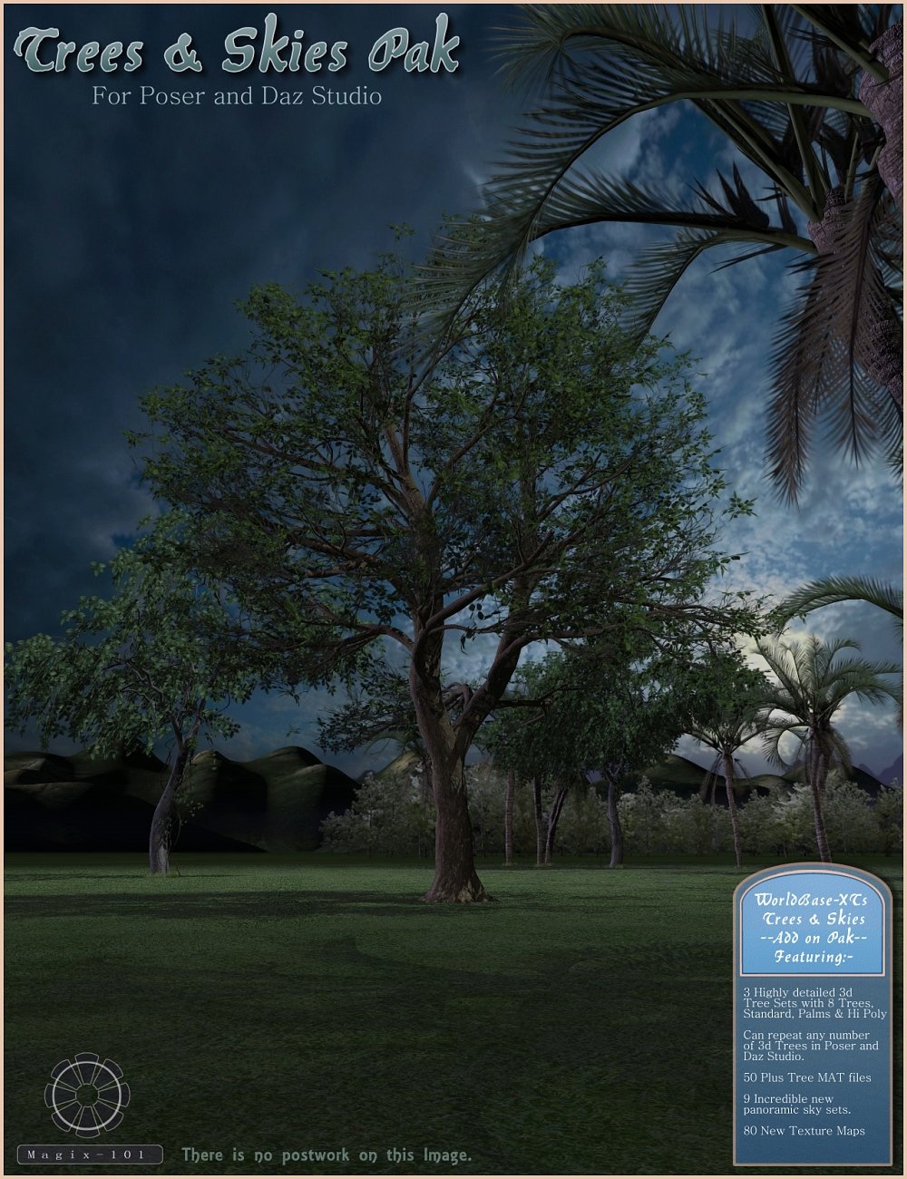 Trees and Skies Pak for WorldBase-XT by: Magix 101, 3D Models by Daz 3D