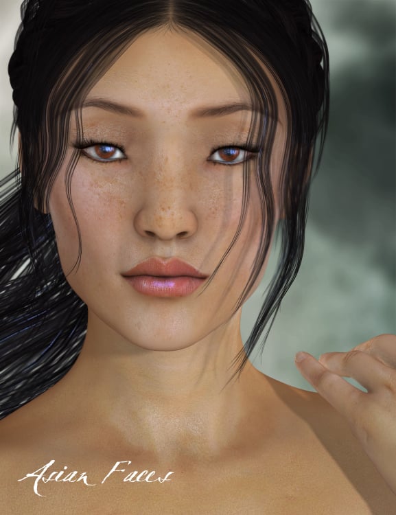 Asian Faces by: Raiya, 3D Models by Daz 3D