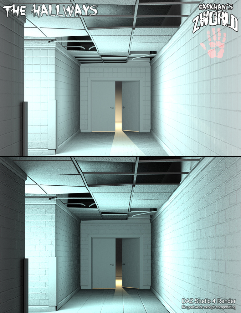 EArkham's ZWorld The Hallways by: E-Arkham, 3D Models by Daz 3D