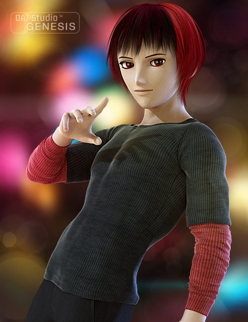 Real Feel Double Layered T-Shirt for Genesis by: 4blueyes, 3D Models by Daz 3D