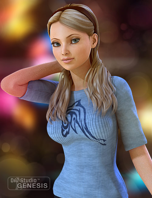 Real Feel Double Layered T-Shirt for Genesis by: 4blueyes, 3D Models by Daz 3D
