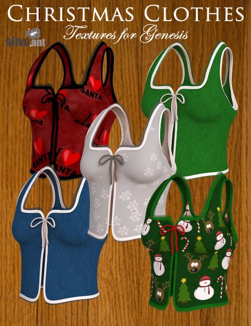 Christmas Hat and Clothes Textures For Genesis Christmas Hat and Clothes Textures For Genesis by: SilvaAnt3d, 3D Models by Daz 3D