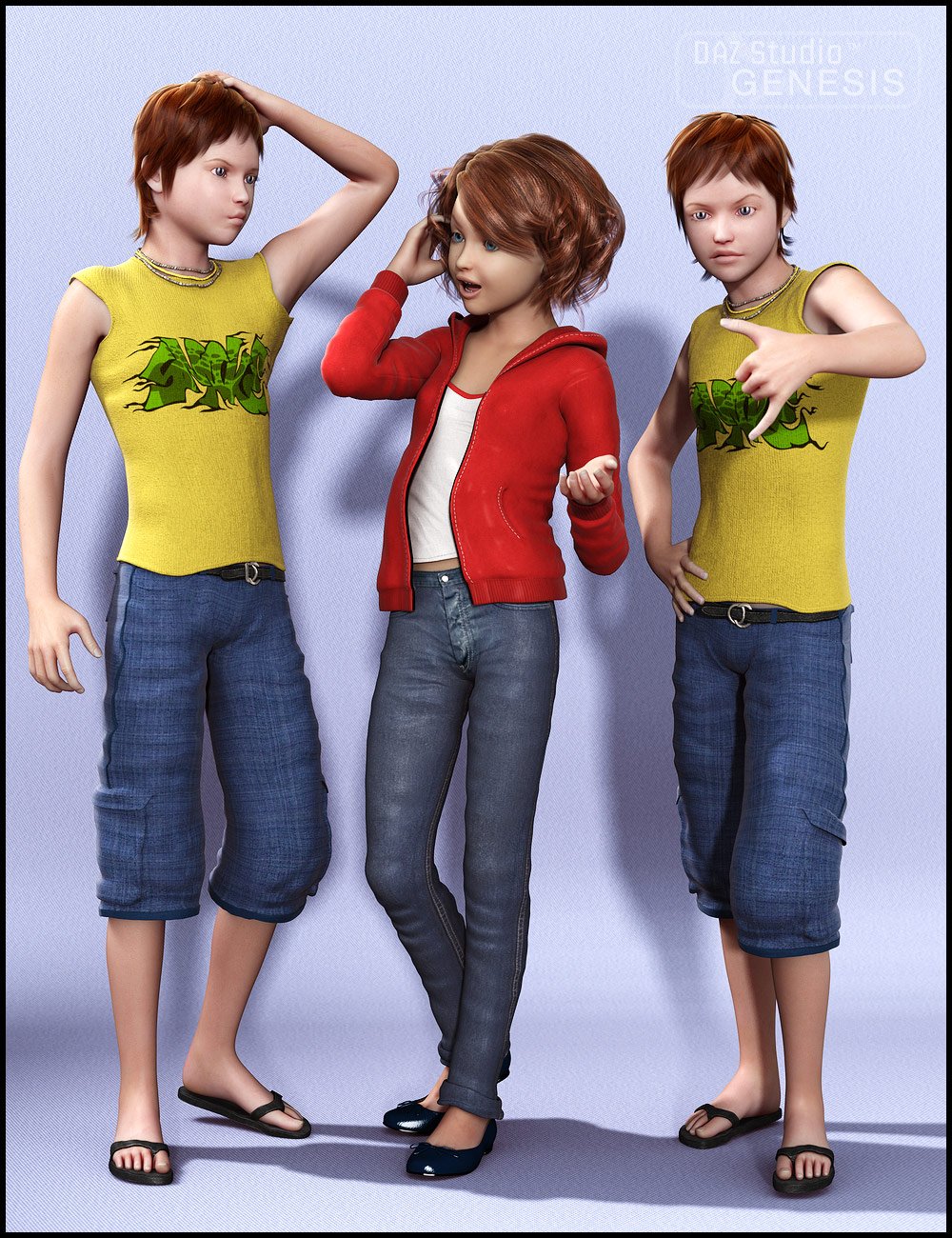 Teenage Poses by: Muscleman, 3D Models by Daz 3D