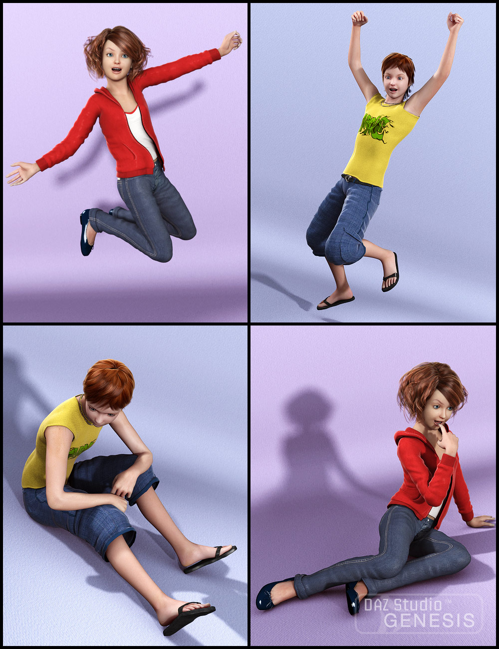 Teenage Poses by: Muscleman, 3D Models by Daz 3D