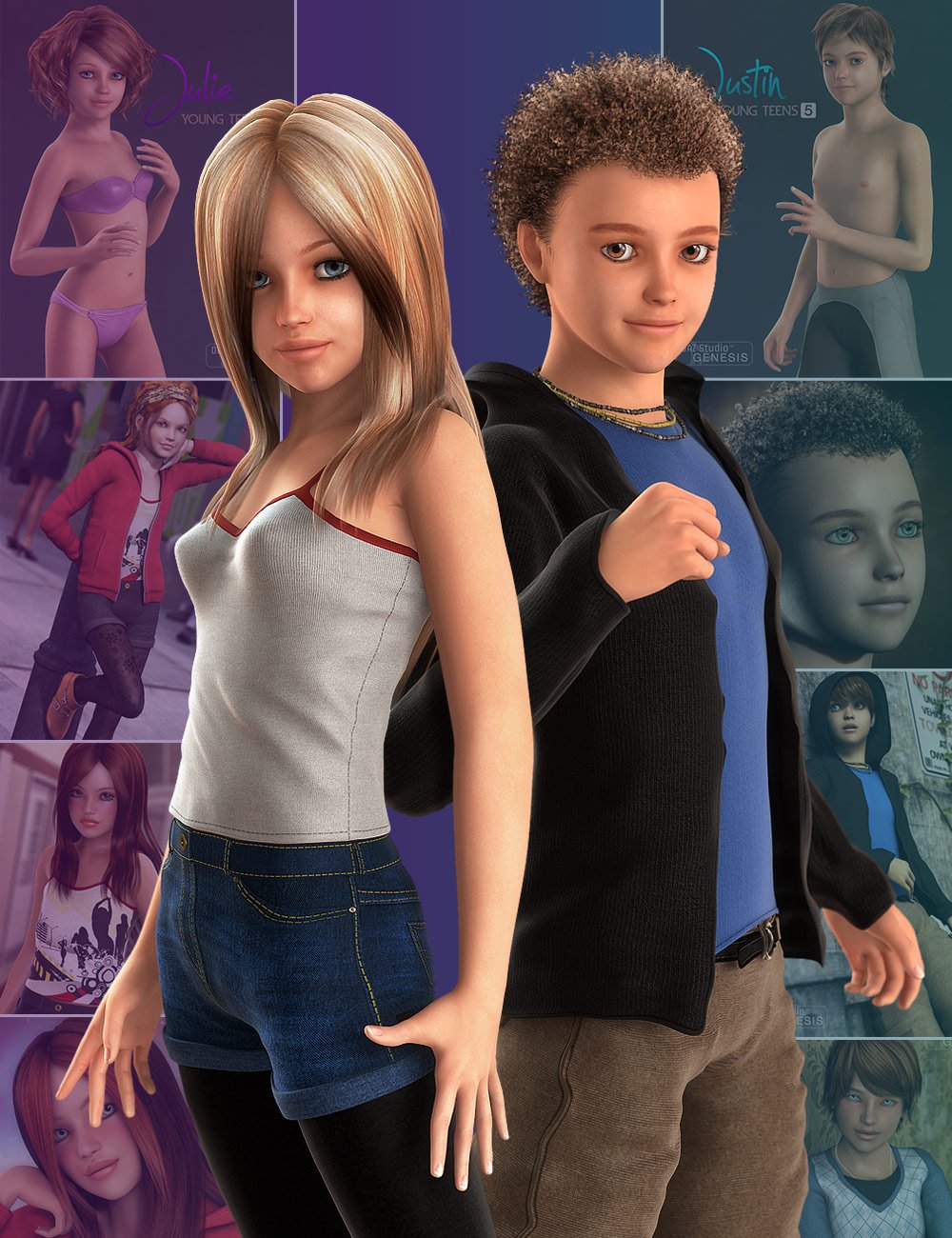 Young Teens 5 Starter Bundle by: , 3D Models by Daz 3D