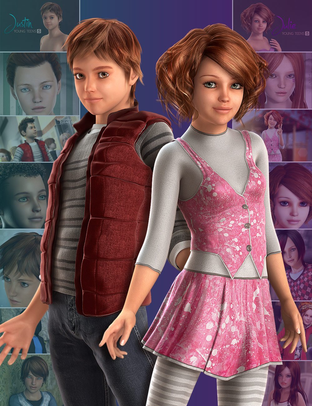 Young Teens 5 Pro Bundle by: , 3D Models by Daz 3D