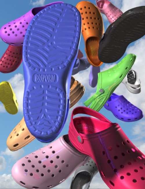 Sports Clogs for Genesis by: blondie9999, 3D Models by Daz 3D