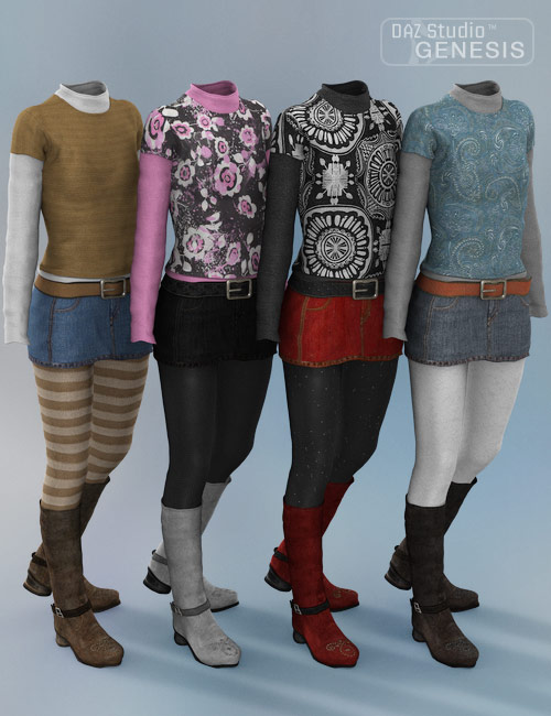 17 Chic Textures by: Sarsa, 3D Models by Daz 3D