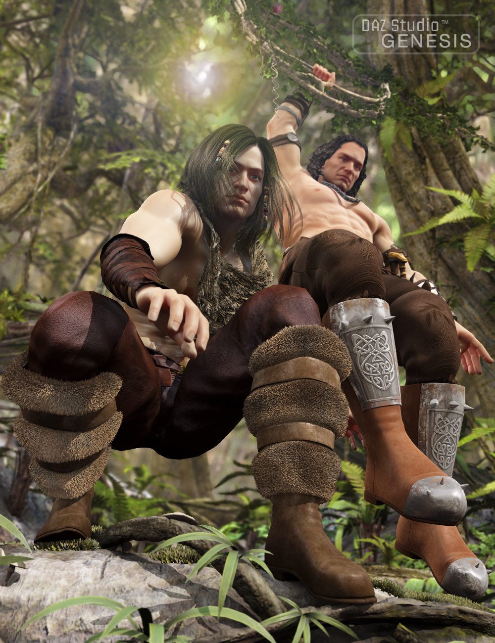 Barbarian Boots for Genesis by: Valandar, 3D Models by Daz 3D