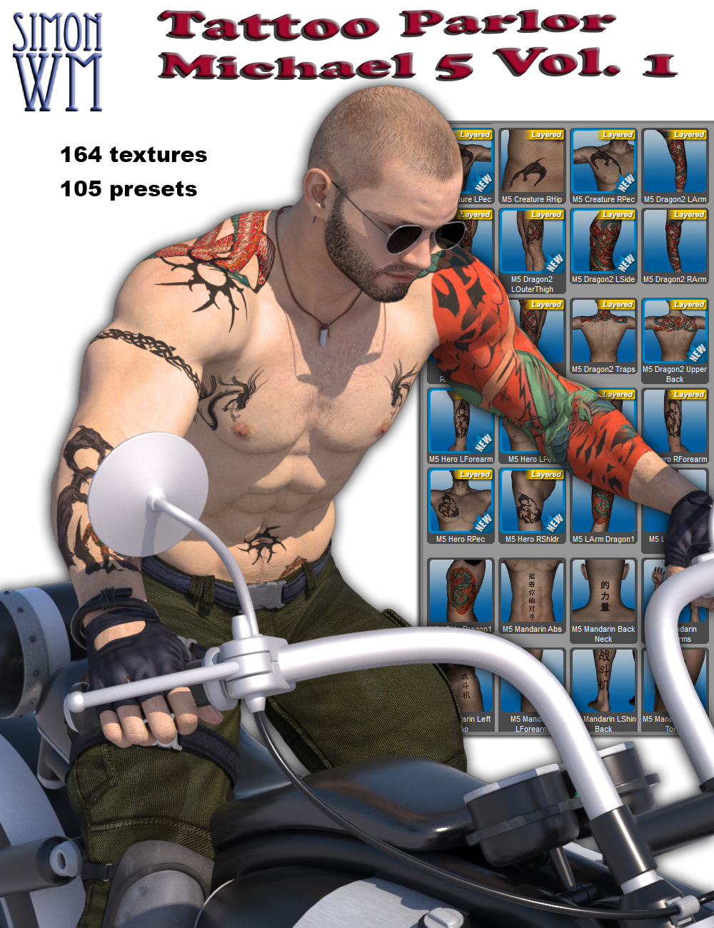 Tattoo Parlor Michael 5 Vol. 1 by: SimonWM, 3D Models by Daz 3D