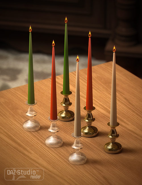 Candle Collection by: ARTCollab, 3D Models by Daz 3D